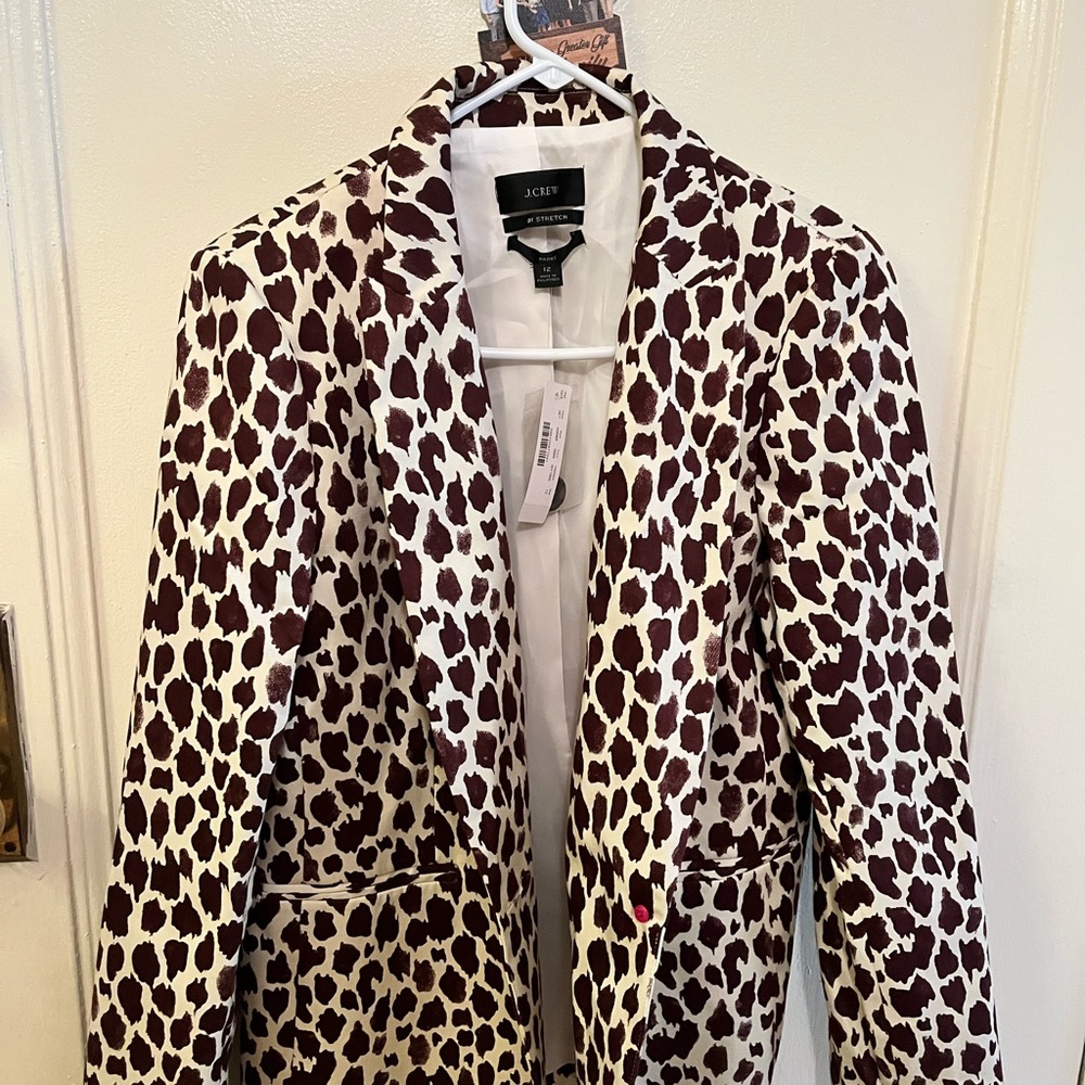 J Crew animal print stretch jacket